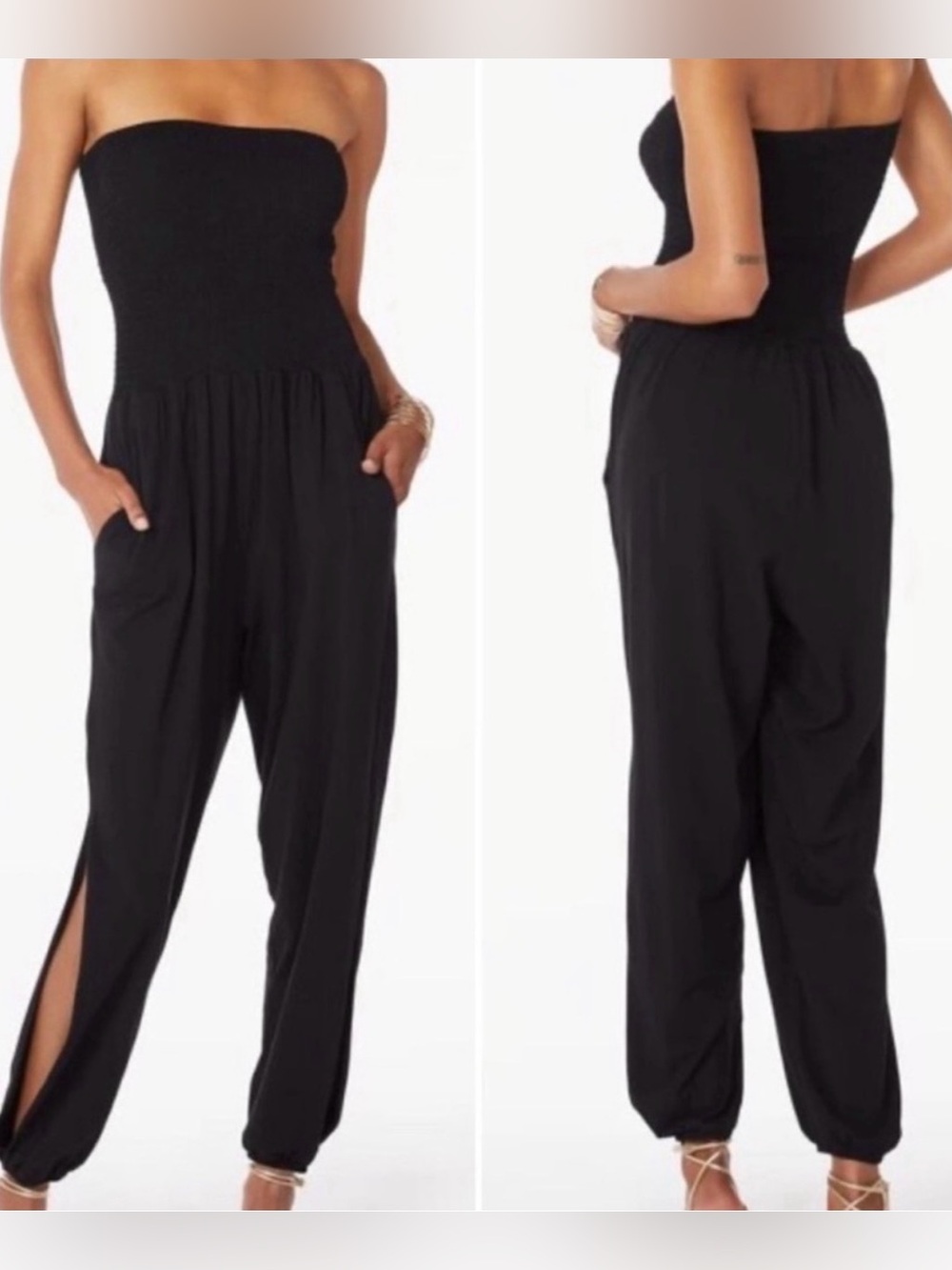 Revolve DRAPED MODAL JERSEY STRAPLESS
HAREM JUMPSUIT by Bobi size XS
